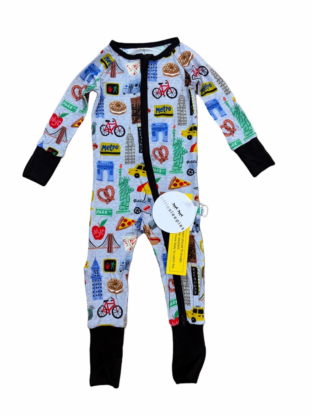 Little Sleepies NWT Size 6-12 Months The Big Apple New York City Zippy Pajamas
